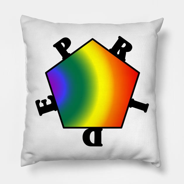 Pride Pentagon rainbow colors gift idea Pillow by Monstershirts