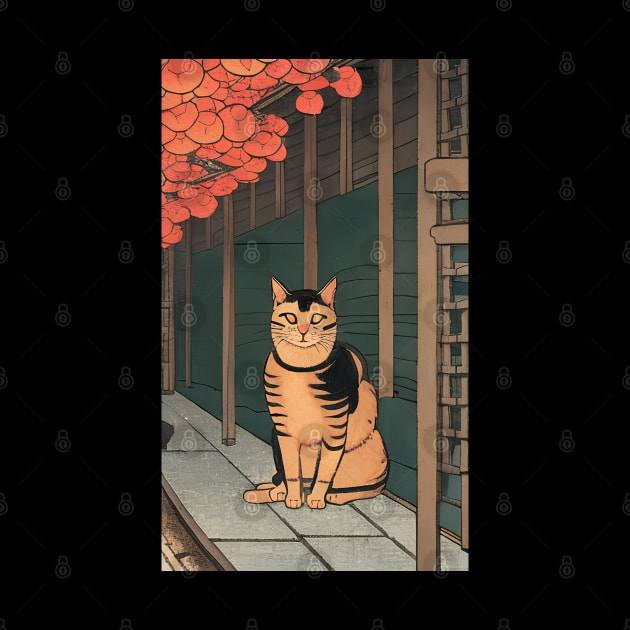 Japanese Cat at a traditional wood house by Ravenglow