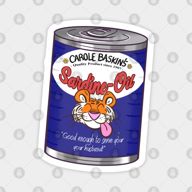 Carol's Sardine Oil Magnet by Doodle Dan