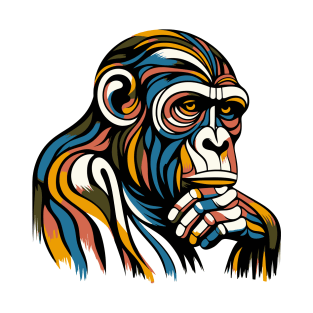 Pop art monkey illustration. cubism illustration of monkey T-Shirt