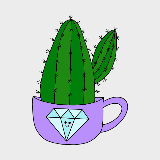 Cute Cactus Design #194: Cactus In Diamond Mug by DreamCactus