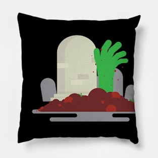 Halloween creepy grave zombie cemetery horror Pillow