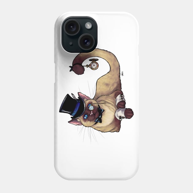 Fancy Cat - Chocolate Point Siamese Gentleman Kitty Phone Case by Indi Martin