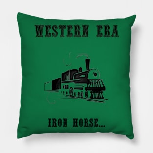 Western Slogan - Iron Horse Pillow