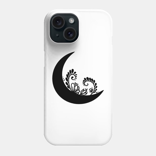 Boho chic Moon T-Shirt Phone Case by OgogoPrintStudio