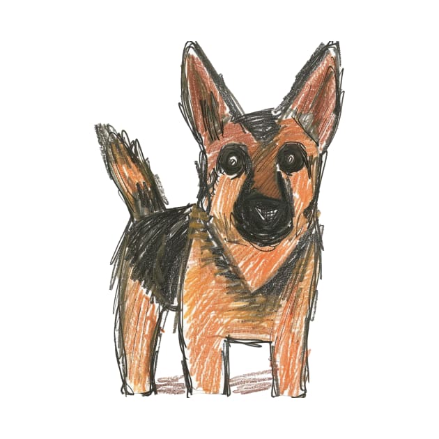 Badly Drawn Funny German Shepherd for Dog Lovers by VeryBadDrawings