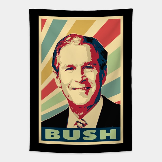 George W. Bush Vintage Colors Tapestry by Nerd_art