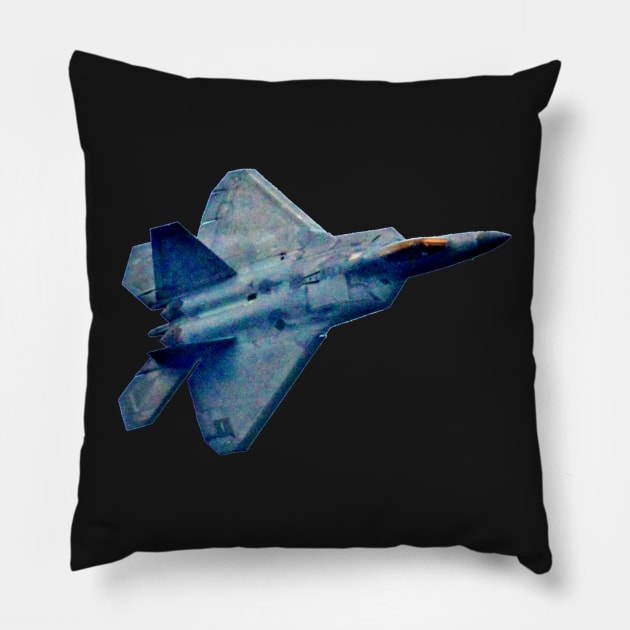 F-22 Raptor Stealth Fighter Jet by Lockheed Martin Pillow by BeachBumPics