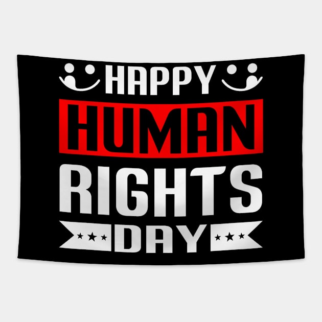 Human Rights Day T - Shirt Design Tapestry by Shuvo Design