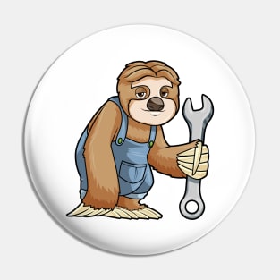 Sloth as Craftsman with Wrench Pin