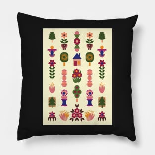 Folk Art Diorama Pillow