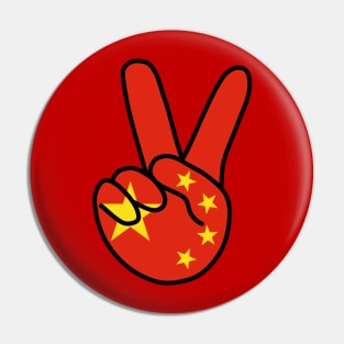 China Flag V Sign Pin