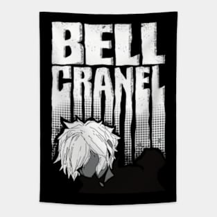 Bell Cranel Minimalist with Cool White Typography from Danmachi Anime Tapestry