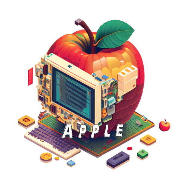 Apple-Inspired Pixel Computer Image: A Creative Blend of Technology and Design by MLArtifex