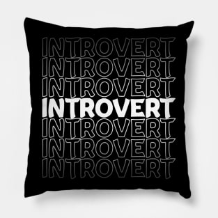 Introvert Repeat Text White Pillow