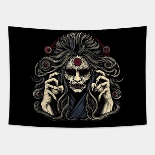 Japan horror woman Tapestry