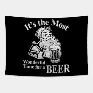 Santa Lover Gifts - It's The Most Wonderful Time For A Beer Santa Christmas Tapestry