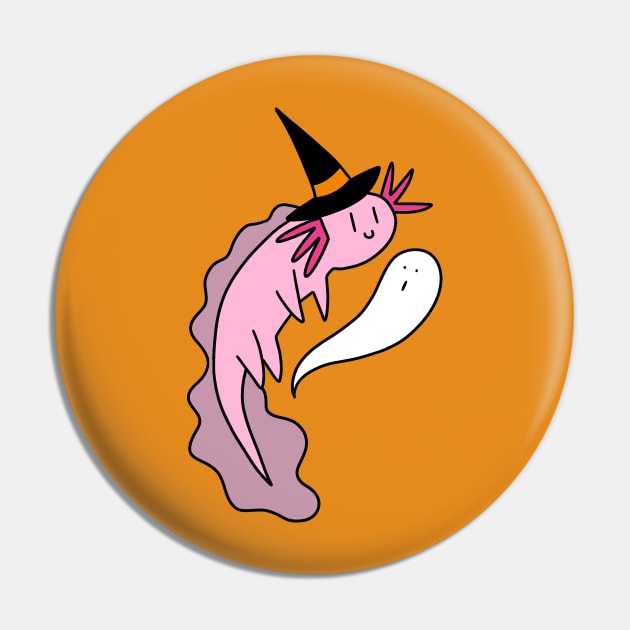 Witch Axolotl and Ghost Pin by saradaboru