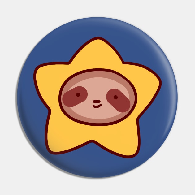 Star Sloth Face Pin by saradaboru