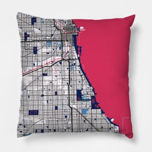 Chicago - Illinois MilkTea City Map Pillow