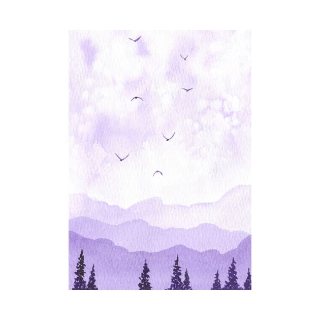 Watercolor mountains by RosanneCreates