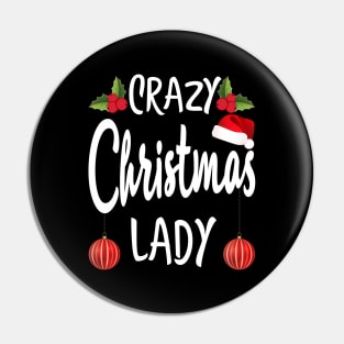 Crazy Cat Lady Christmas Lady Pin