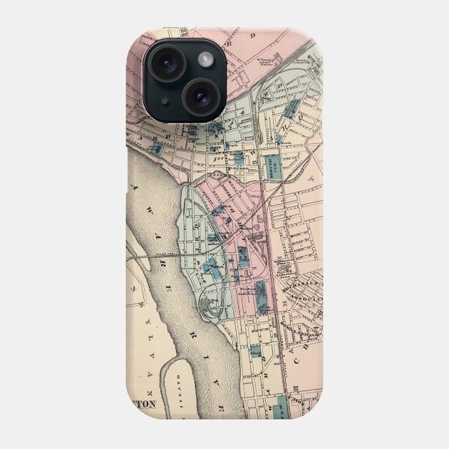 Vintage Map of Trenton NJ (1872) Phone Case by Bravuramedia