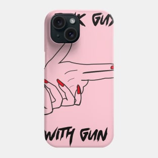 pink shirt guy with a gun Phone Case