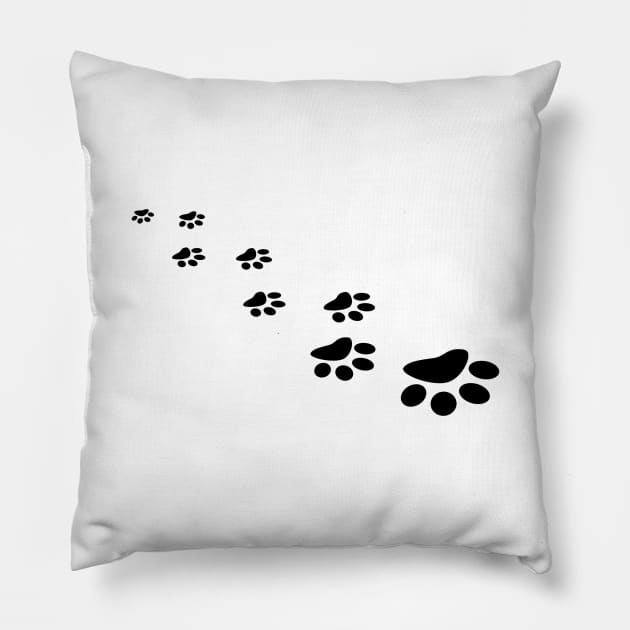 Image: Animal paw prints (black) Pillow by itemful