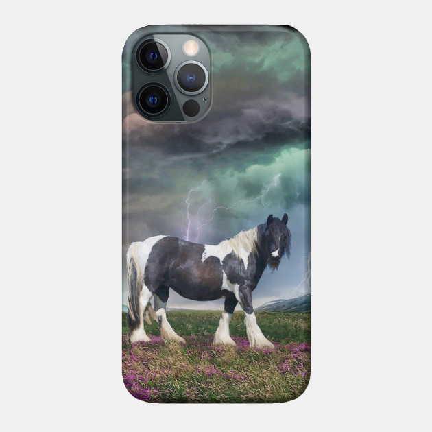 Gypsy Vanner Horse In A Storm - Gypsy Vanner Horse - Phone Case