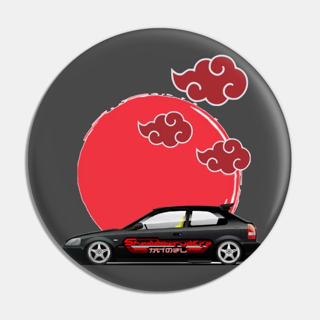 Shaddowryderz Red Sun Civic Pin by Shaddowryderz