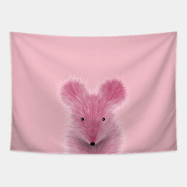 furry pink mouse no background Tapestry by goingplaces