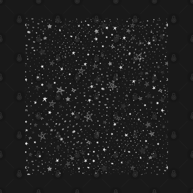White stars shining space pattern by GULSENGUNEL
