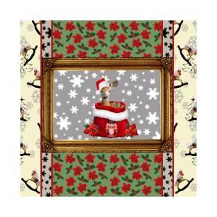 frame reindeer snowflakes santa claus T-Shirt