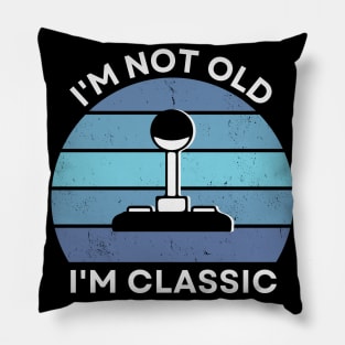 I'm not old, I'm Classic | Joystick | Retro Hardware | Vintage Sunset | '80s '90s Video Gaming Pillow