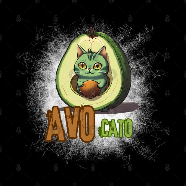 Avocato funny cat design by "Artistic Apparel Hub"