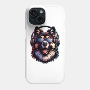 Caucasian Shepherd Dog as Smiling DJ in Japanese Art Style Phone Case