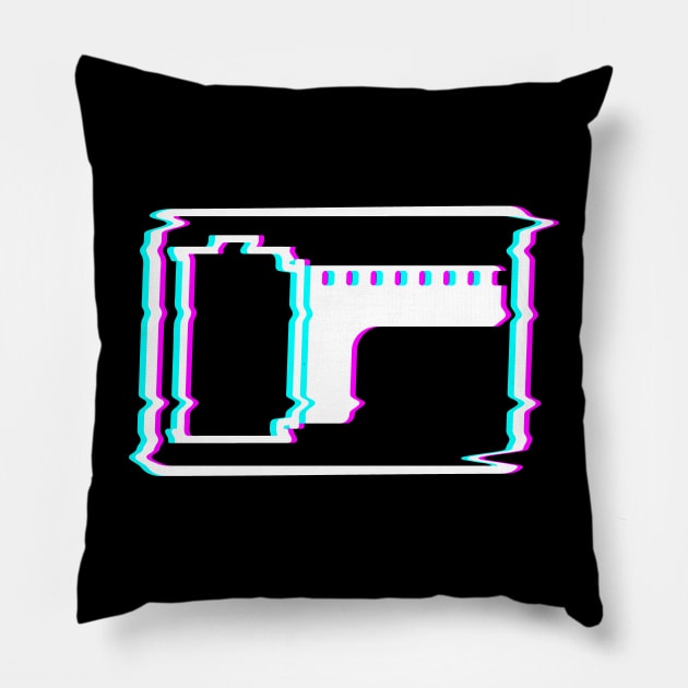 35mm Film Photography Vaporwave Aesthetic Glitch Art Pillow by Huhnerdieb Apparel