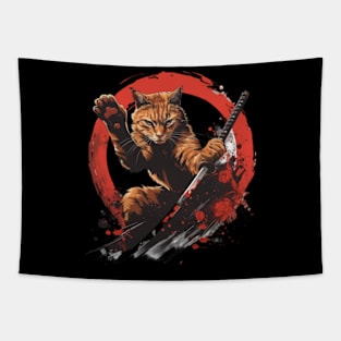 Cat Ninja Secrets Whiskered Mastery Tapestry