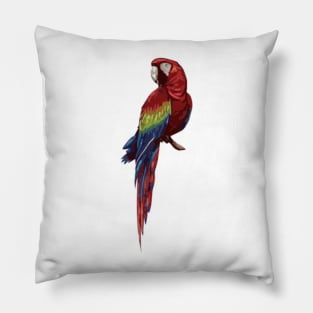 Scarlet Macaw Digital Painting Pillow