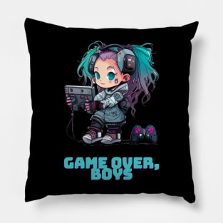 Girl Gamer, Game Over Boys Pillow