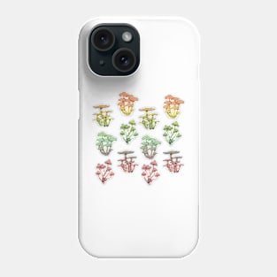 Rainbow Gradient Mushroom Print || White Background Phone Case