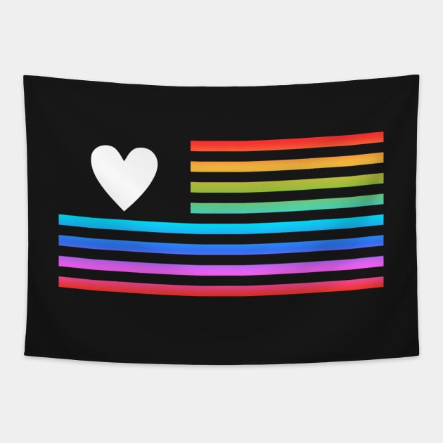 USA LGBT Pride-  American Flag Style Love Design Tapestry by PixelatedPixels