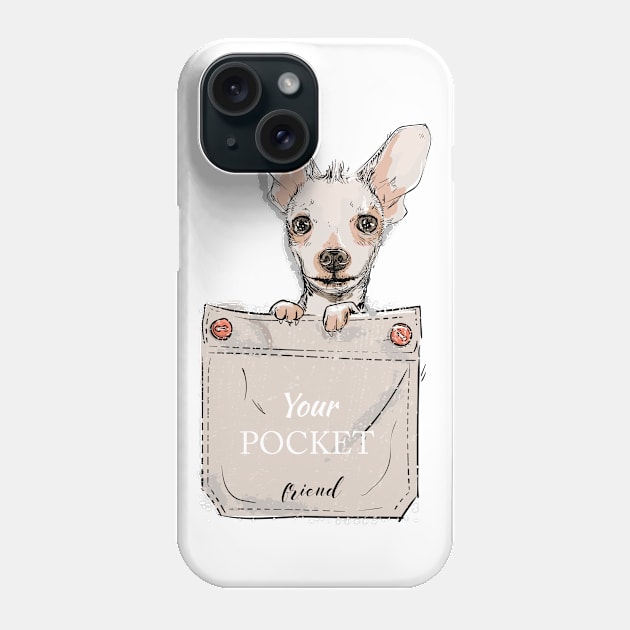 Pocket Dog 3 Phone Case by EveFarb