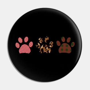 Leopard and plaid pattern paw print Pin