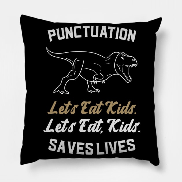 Lets Eat Kids Punctuation Pillow by Ken Adams Store