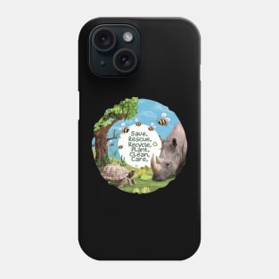 Save Bees Rescue Animals Recycle Plastic Earth Day Phone Case