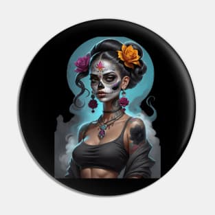 Catrina Dia De Los Muertos Chola Pin