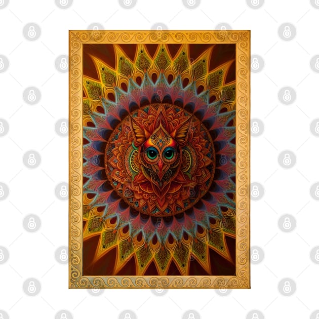 Framed Owl Mandala by Mazzlo Shop