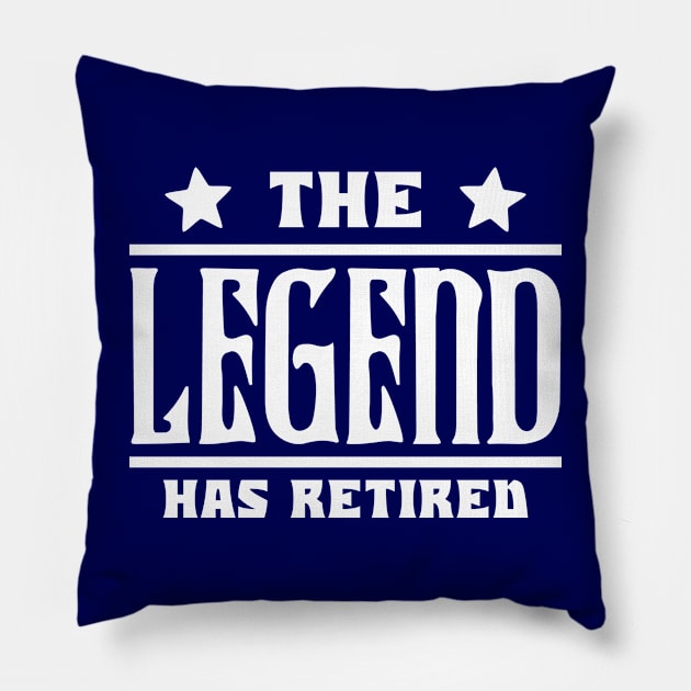 The Legend Has Retired Pillow by colorsplash